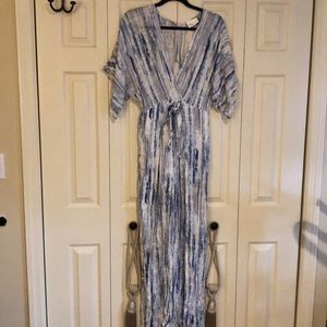 blue/grey/white tie dye jumpsuit